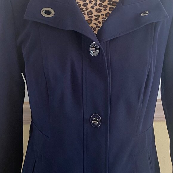 Anne‎ Klein Blue All Weather Trench Coat Size PS - Picture 2 of 5
